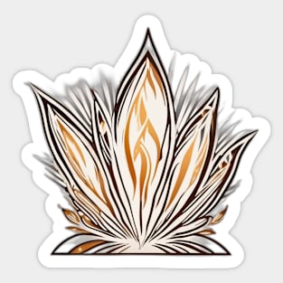 Abstract Fire Lotus Flower Design No. 929 Sticker